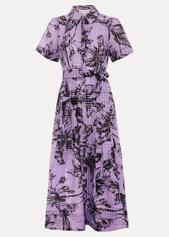 Phase Eight Natalie Lilac Floral Check Dress Lilac Women Dresses
