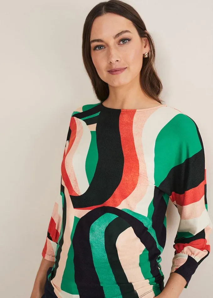 Phase Eight Nathalie Swirl Print Top Multicoloured Women Tops and TShirts