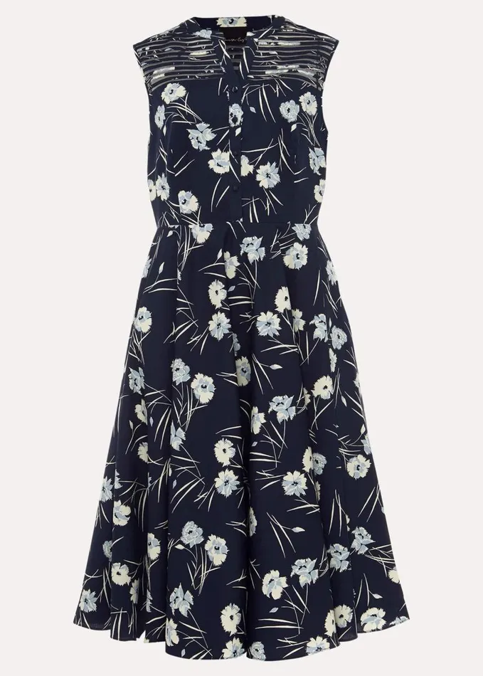 Phase Eight Neha Floral Print Dress Navy Multi Women Dresses