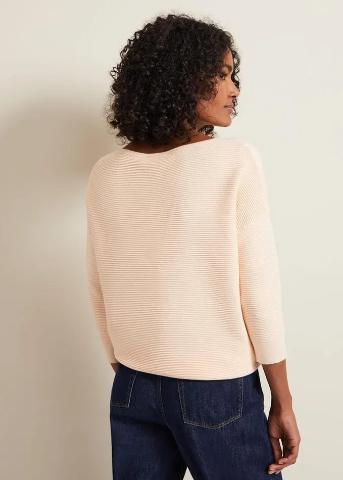 Phase Eight Nellie Ripple Jumper Apricot Women Knitwear