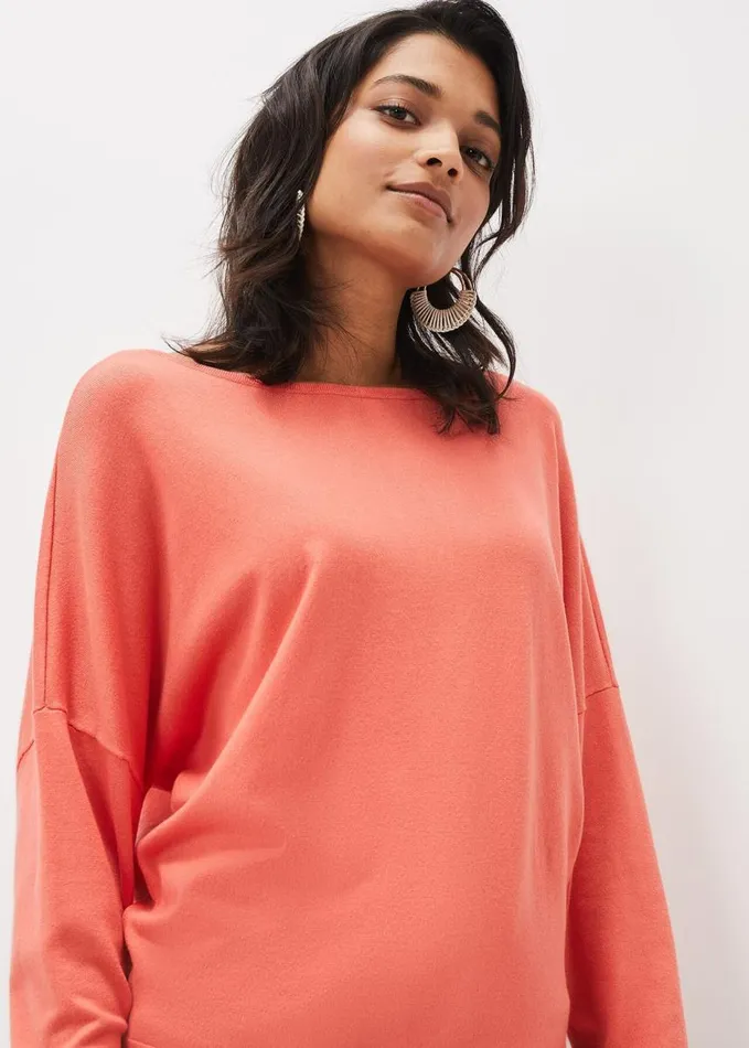 Phase Eight Olivian Fine Knit Jumper Coral Women Knitwear