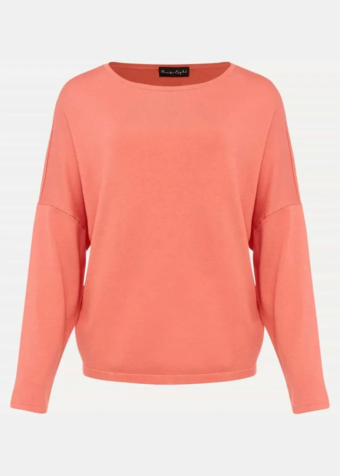 Phase Eight Olivian Fine Knit Jumper Coral Women Knitwear
