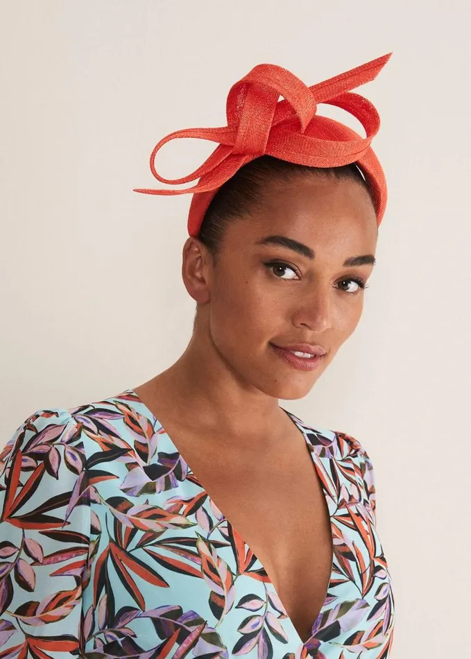 Phase Eight Orange Bow Headband Vermillion Women Fascinators and Hats