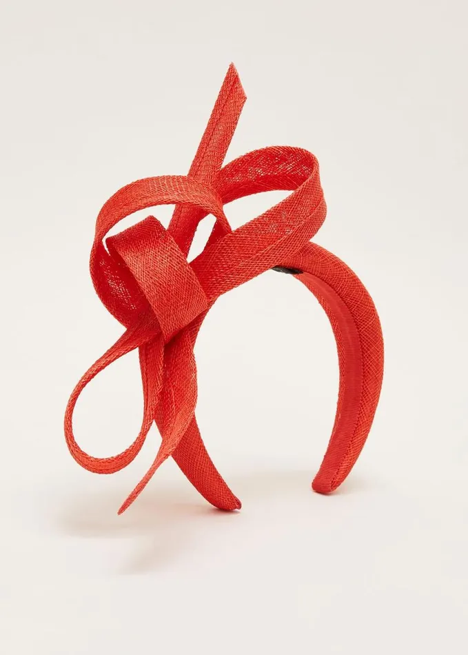 Phase Eight Orange Bow Headband Vermillion Women Fascinators and Hats