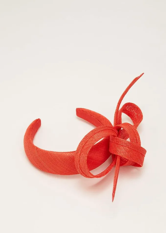 Phase Eight Orange Bow Headband Vermillion Women Fascinators and Hats