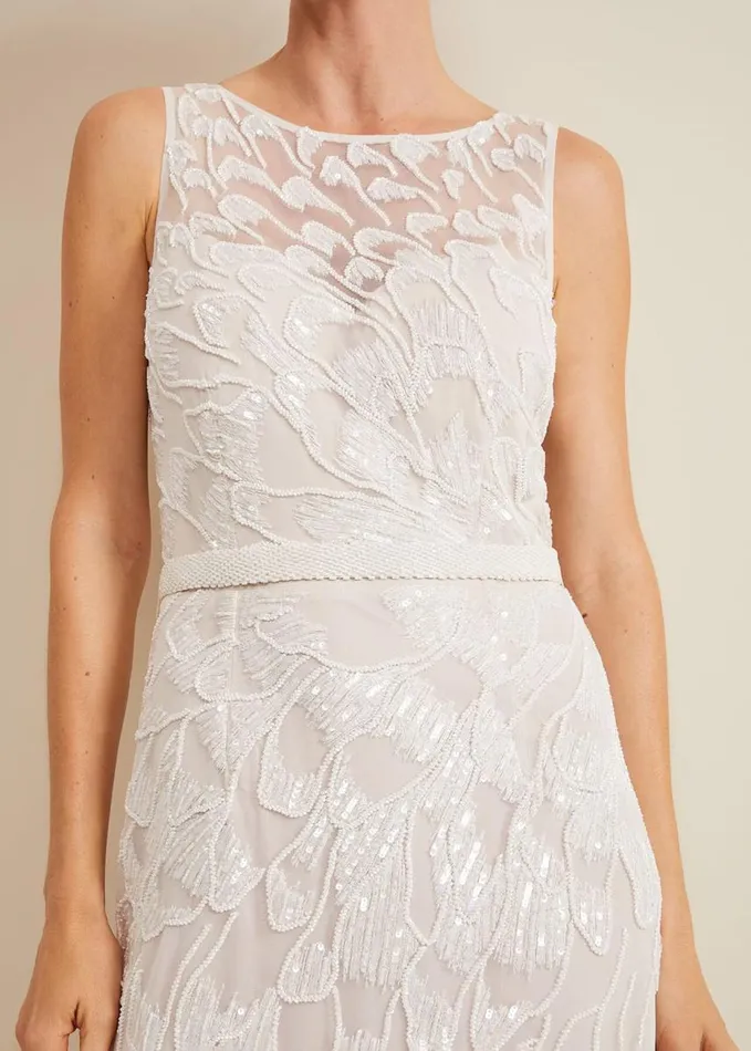 Phase Eight Ottilie Beaded Maxi Wedding Dress Ivory Women Dresses