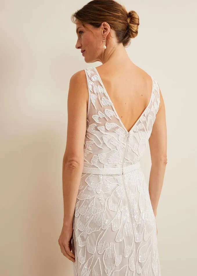 Phase Eight Ottilie Beaded Maxi Wedding Dress Ivory Women Dresses