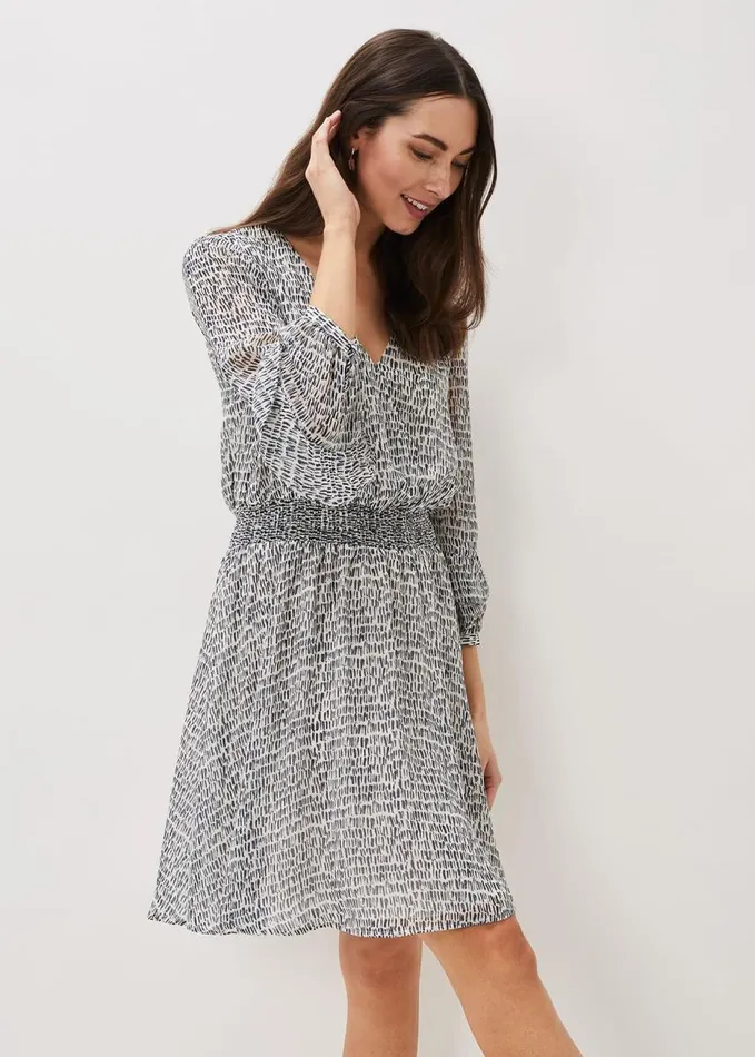 Phase Eight Paige Abstract Print Dress Navyivory Women Dresses