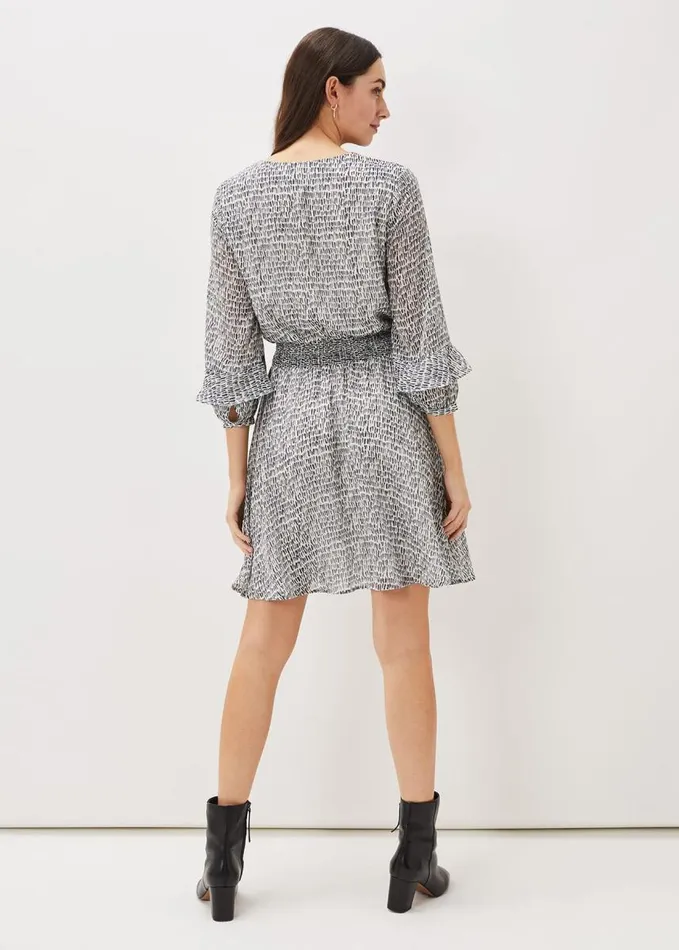 Phase Eight Paige Abstract Print Dress Navyivory Women Dresses