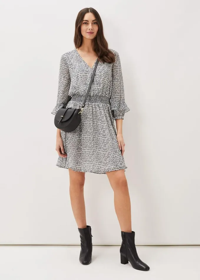 Phase Eight Paige Abstract Print Dress Navyivory Women Dresses