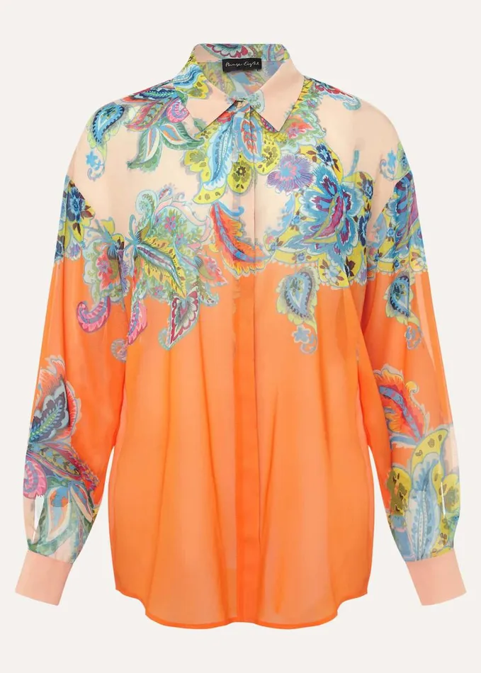 Phase Eight Paisley Placement Shirt Orange Women Shirts and Blouses