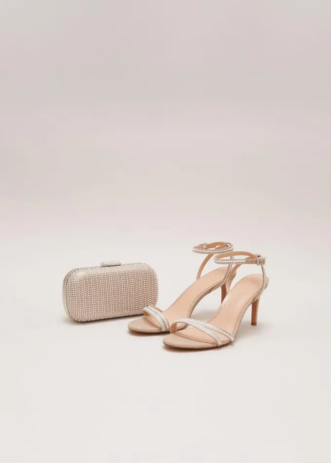 Phase Eight Pearl Embellished Box Clutch Metallic Women Bags and Clutches