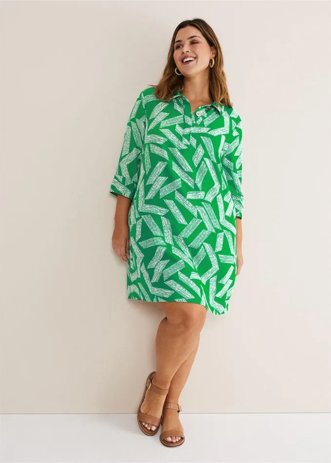 Phase Eight Penele Abstract Mini Dress Green Women Dresses