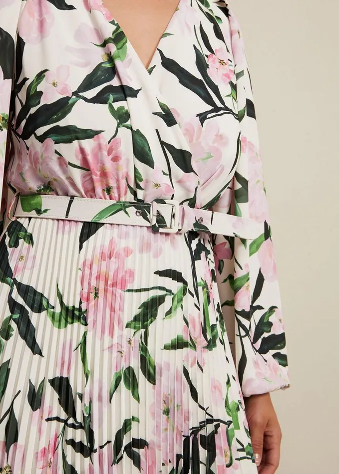 Phase Eight Penny Floral Pleat Midi Dress Multicoloured Women Dresses