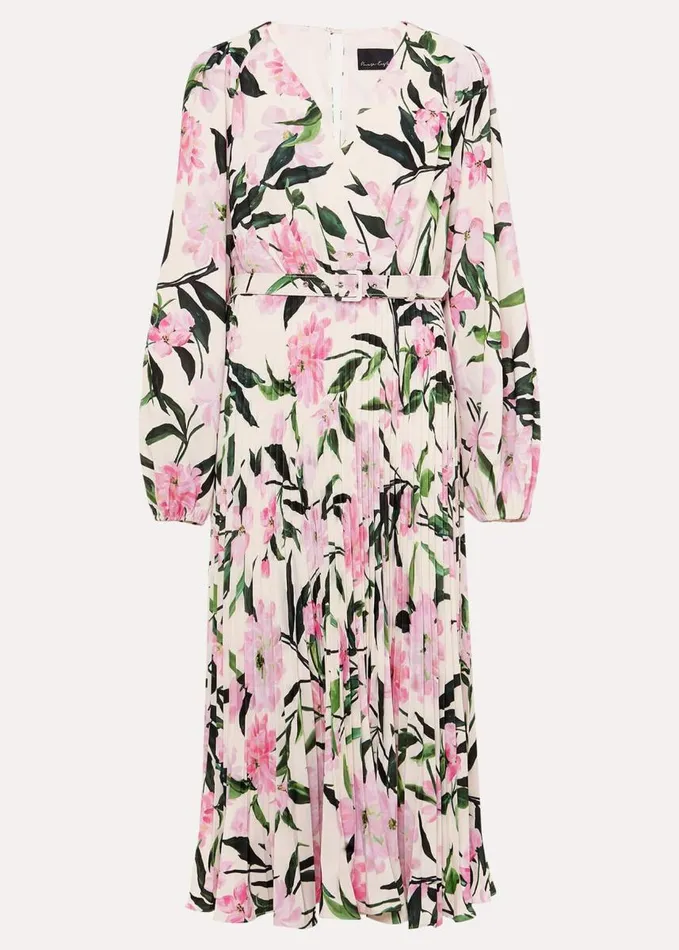 Phase Eight Penny Floral Pleat Midi Dress Multicoloured Women Dresses