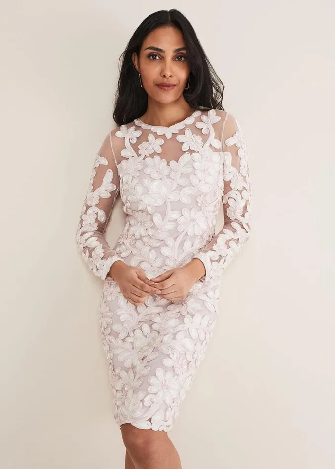Phase Eight Petite Annika Tapework Dress Antique Roseivory Women Dresses
