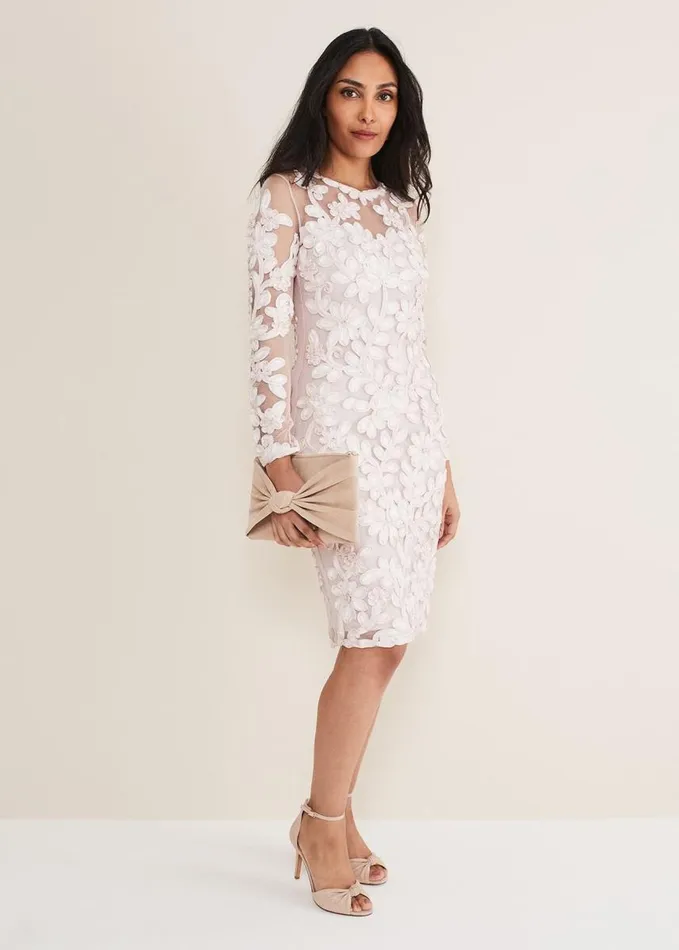 Phase Eight Petite Annika Tapework Dress Antique Roseivory Women Dresses