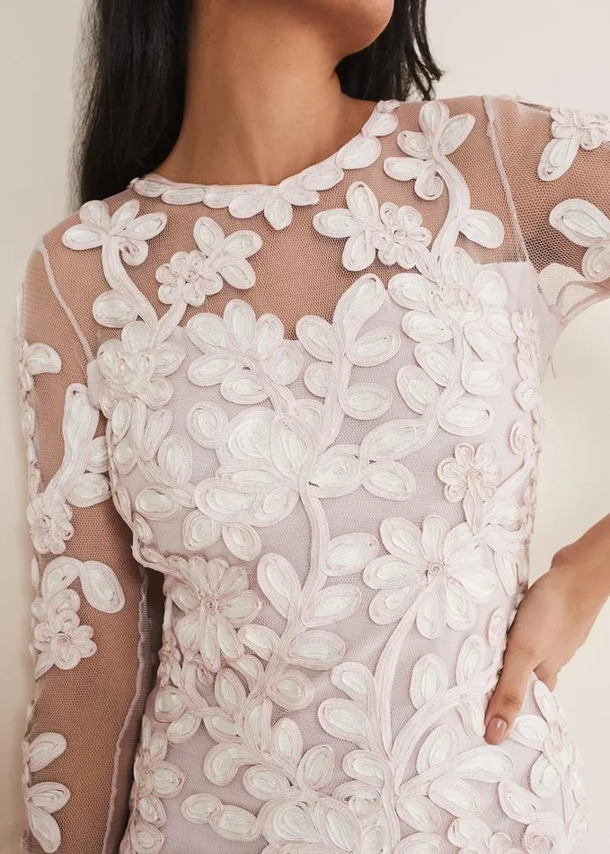 Phase Eight Petite Annika Tapework Dress Antique Roseivory Women Dresses