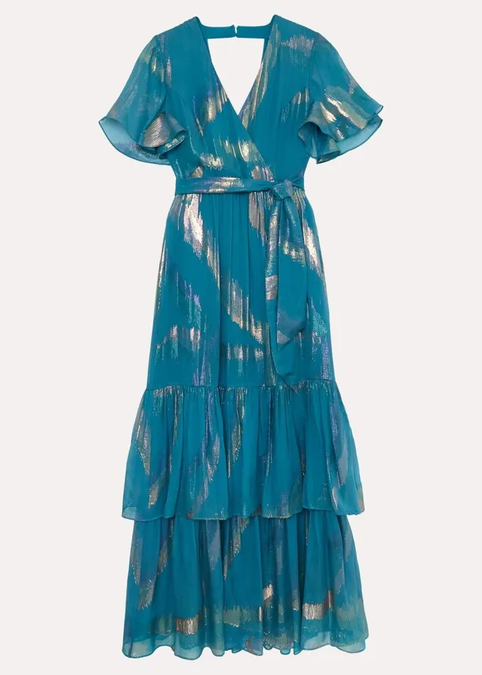 Phase Eight Petite Charissa Silk Maxi Dress Blue Women Dresses