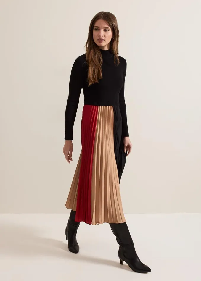 Phase Eight Petite Kiera Colourblock Midi Dress Multicoloured Women Dresses