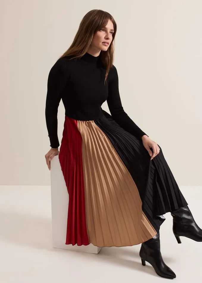 Phase Eight Petite Kiera Colourblock Midi Dress Multicoloured Women Dresses