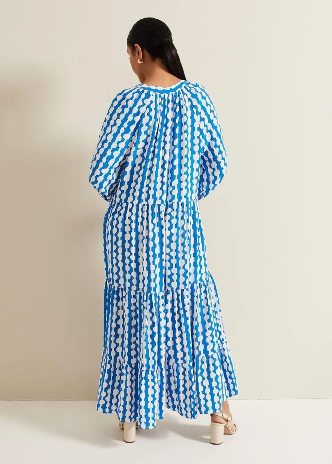 Phase Eight Petite Lara Midaxi Dress Blueivory Women Petite Dresses