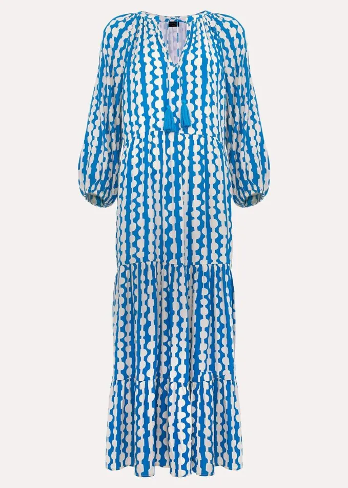 Phase Eight Petite Lara Midaxi Dress Blueivory Women Petite Dresses