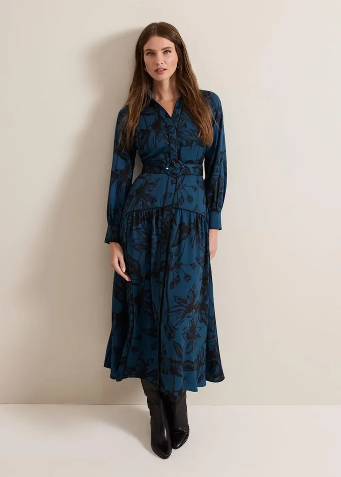 Phase Eight Petite Shakira Teal Floral Midaxi Dress Teal Women Dresses