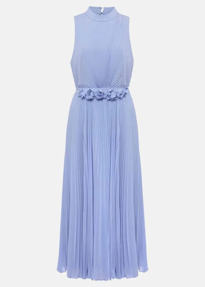 Phase Eight Petite Simara Pleated Midi Dress Cornflower Women Dresses