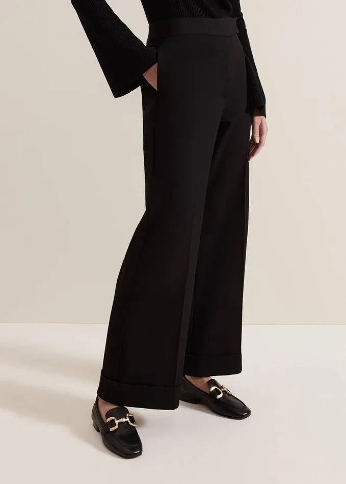 Phase Eight Petite Trixie Turn Up Hem Trouser Black Women Trousers