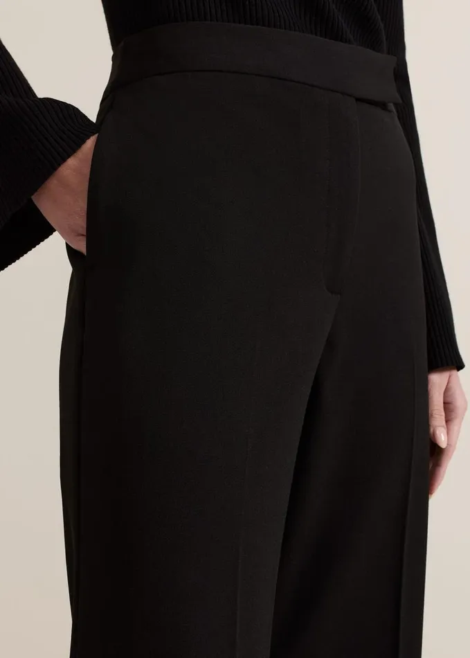 Phase Eight Petite Trixie Turn Up Hem Trouser Black Women Trousers