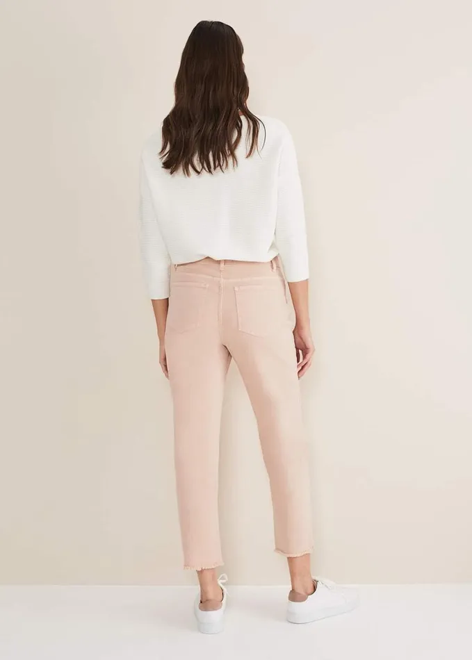 Phase Eight Petra Raw Hem Straight Leg Jean Pink Women Trousers
