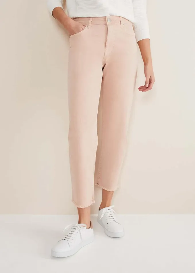 Phase Eight Petra Raw Hem Straight Leg Jean Pink Women Trousers