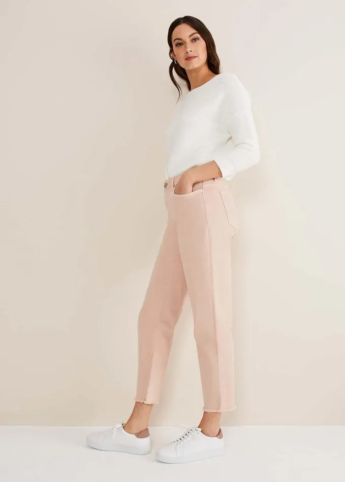 Phase Eight Petra Raw Hem Straight Leg Jean Pink Women Trousers