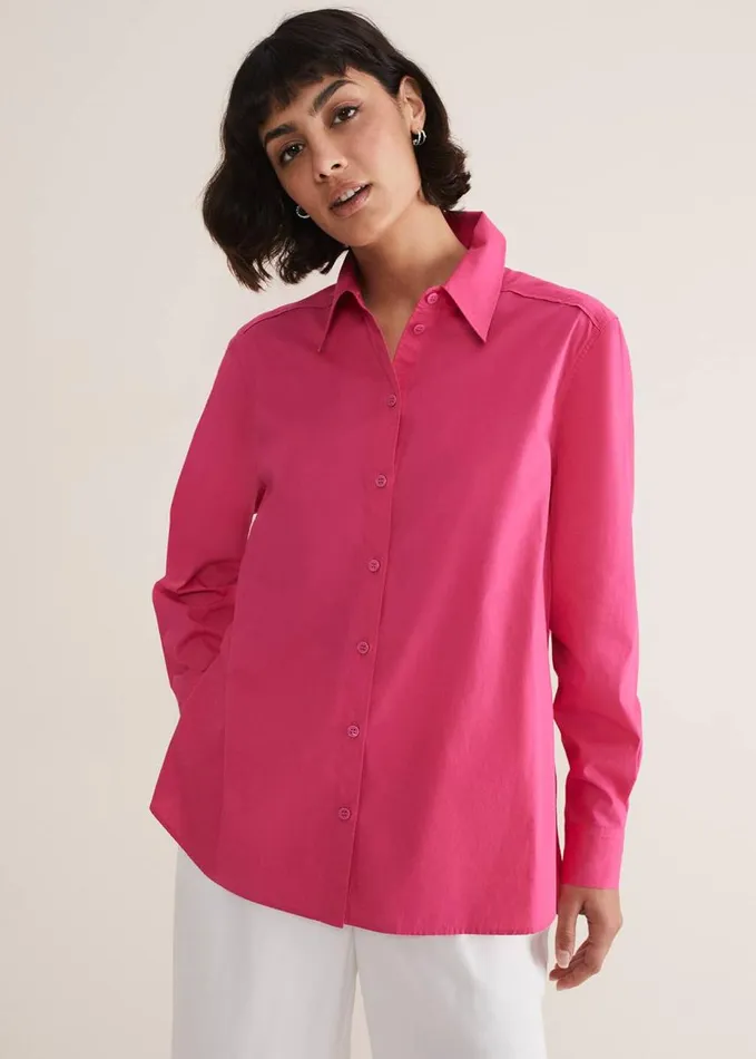 Phase Eight Pink Cotton Shirt Pink Women Shirts and Blouses
