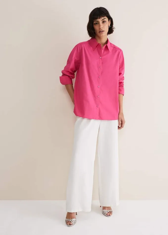 Phase Eight Pink Cotton Shirt Pink Women Shirts and Blouses