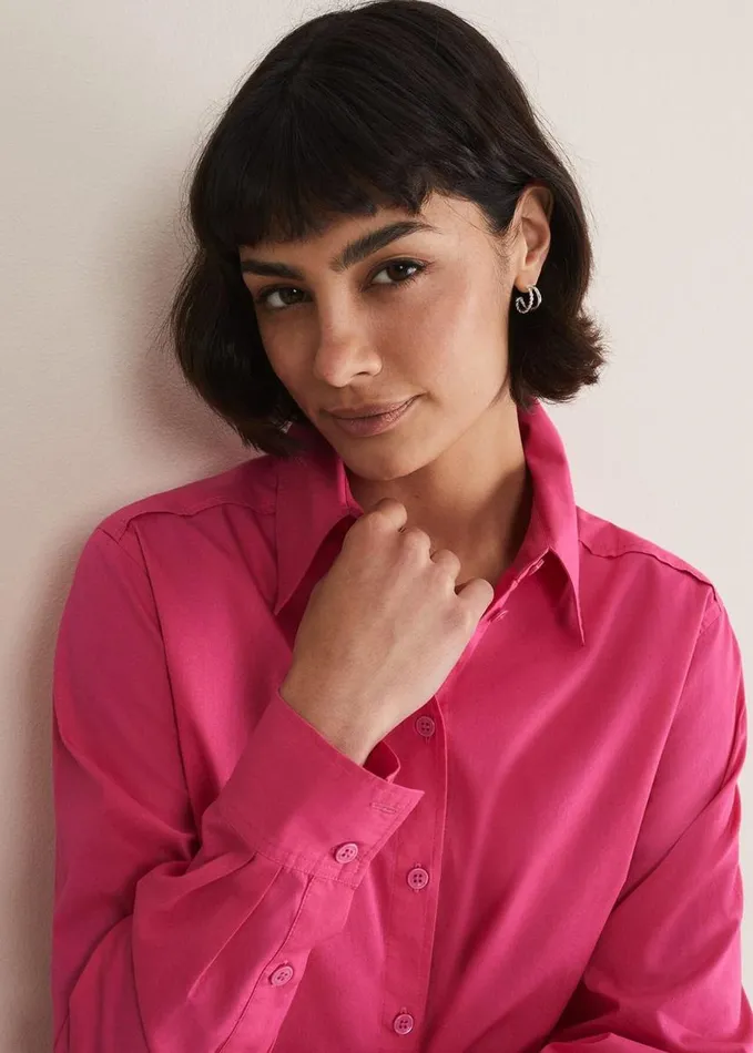Phase Eight Pink Cotton Shirt Pink Women Shirts and Blouses