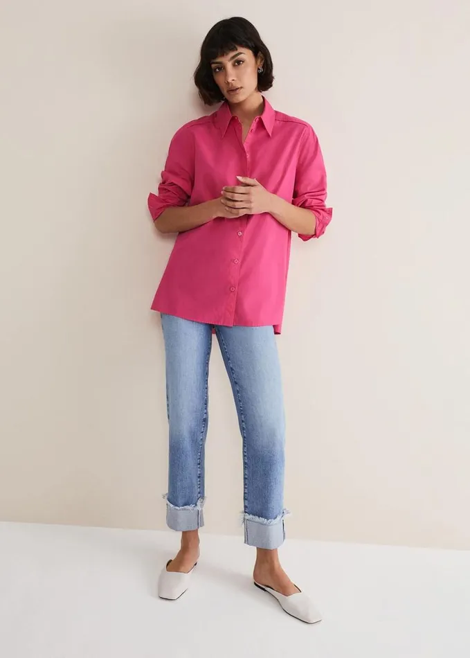 Phase Eight Pink Cotton Shirt Pink Women Shirts and Blouses