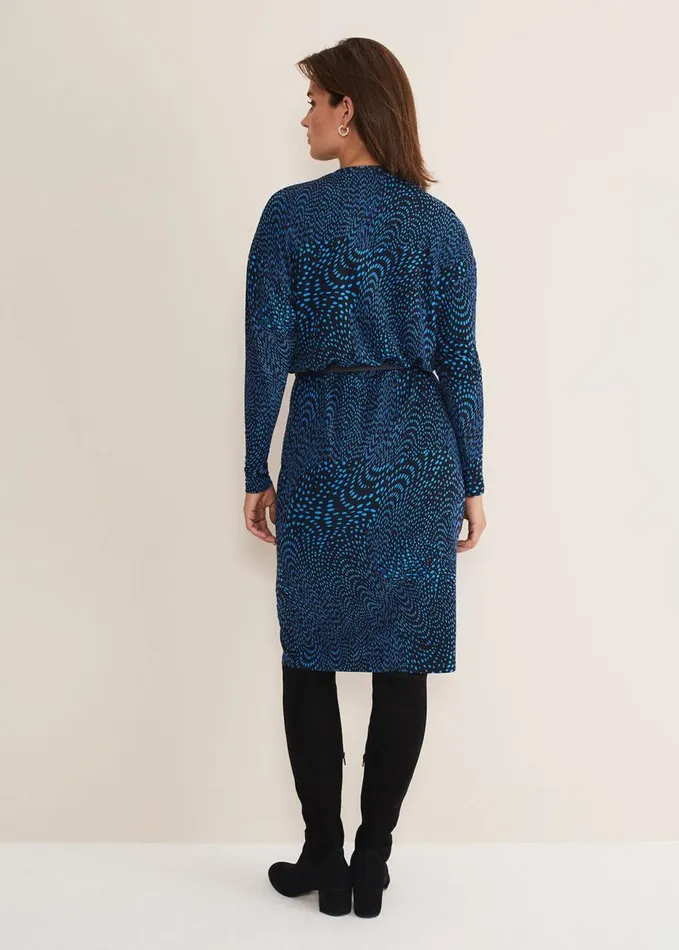 Phase Eight Pinna Print Jersey Dress Cobaltnavy Women Dresses