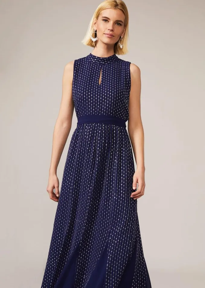 Phase Eight Pippa Embellished Blouson Dress Cobalt Women Dresses