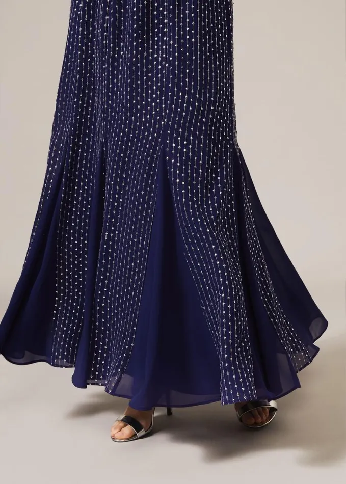 Phase Eight Pippa Embellished Blouson Dress Cobalt Women Dresses