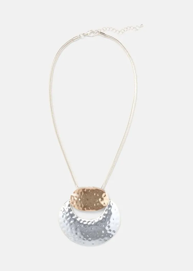 Phase Eight Pippa Hammered Circle Pendant Necklace Multicoloured Women Knitwear