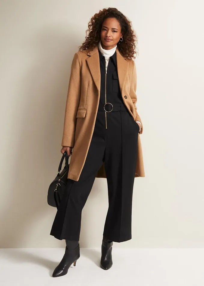 Phase Eight Polly Black Zip Jumpsuit Black Women Dresses
