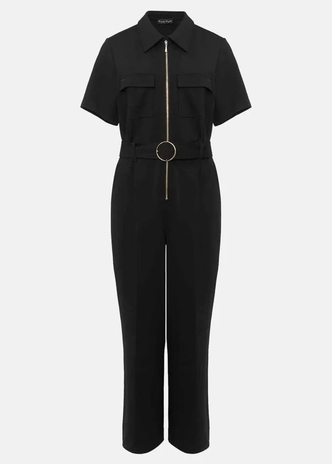 Phase Eight Polly Black Zip Jumpsuit Black Women Dresses
