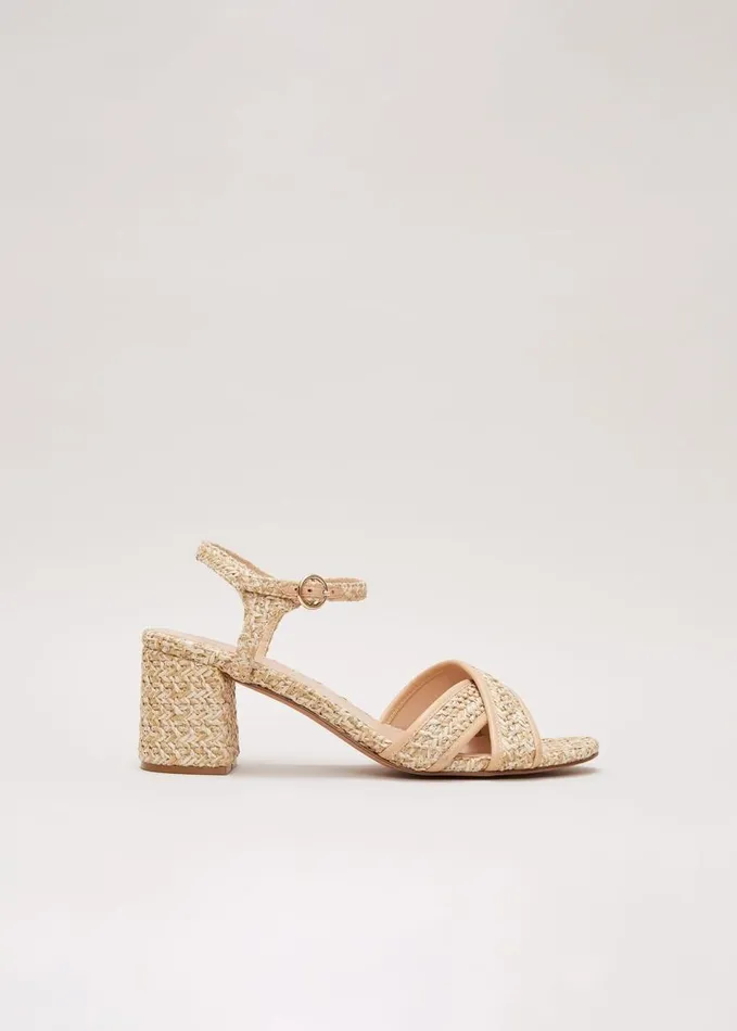 Phase Eight Raffia Block Heel Natural Women Heels