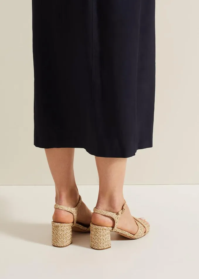 Phase Eight Raffia Block Heel Natural Women Heels