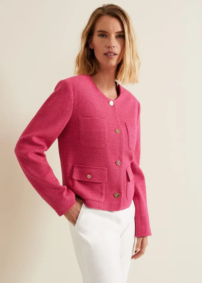 Phase Eight Ripley Pink Boucle Jacket Pink Women Jackets