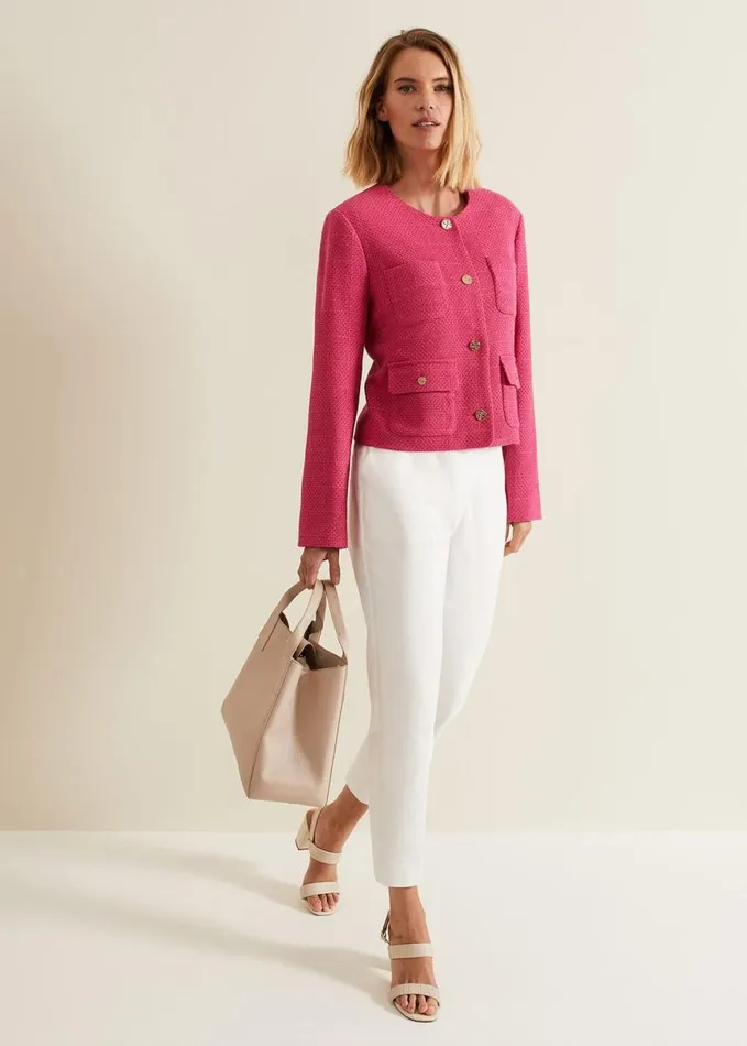 Phase Eight Ripley Pink Boucle Jacket Pink Women Jackets