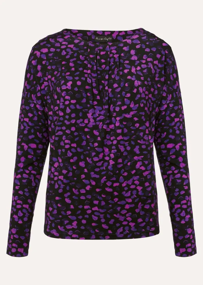 Phase Eight Ronie Abstract Pleated Top Purple Women Tops and TShirts