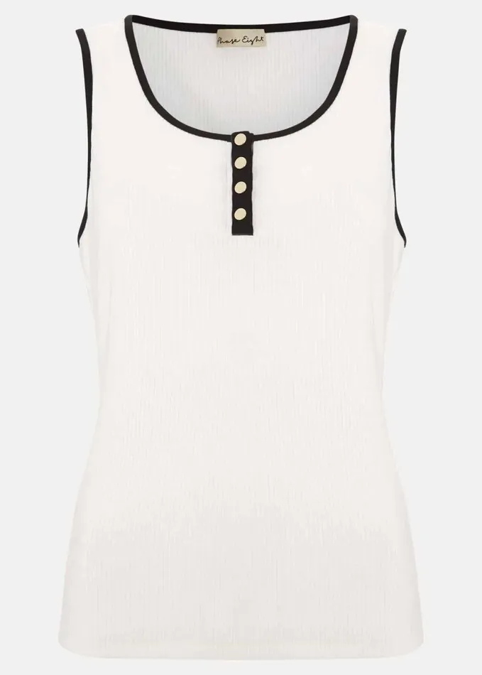 Phase Eight Rylan Contrast Detail Vest Top Ivory Women Tops and TShirts